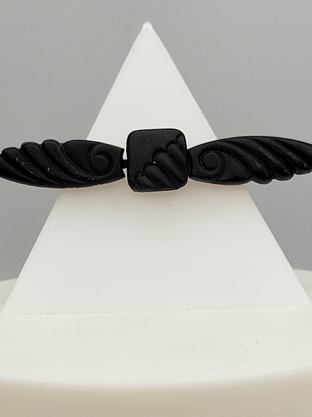 Victorian Mourning Wing Brooch Black Glass French Jet Gold Filled Antique 1800s